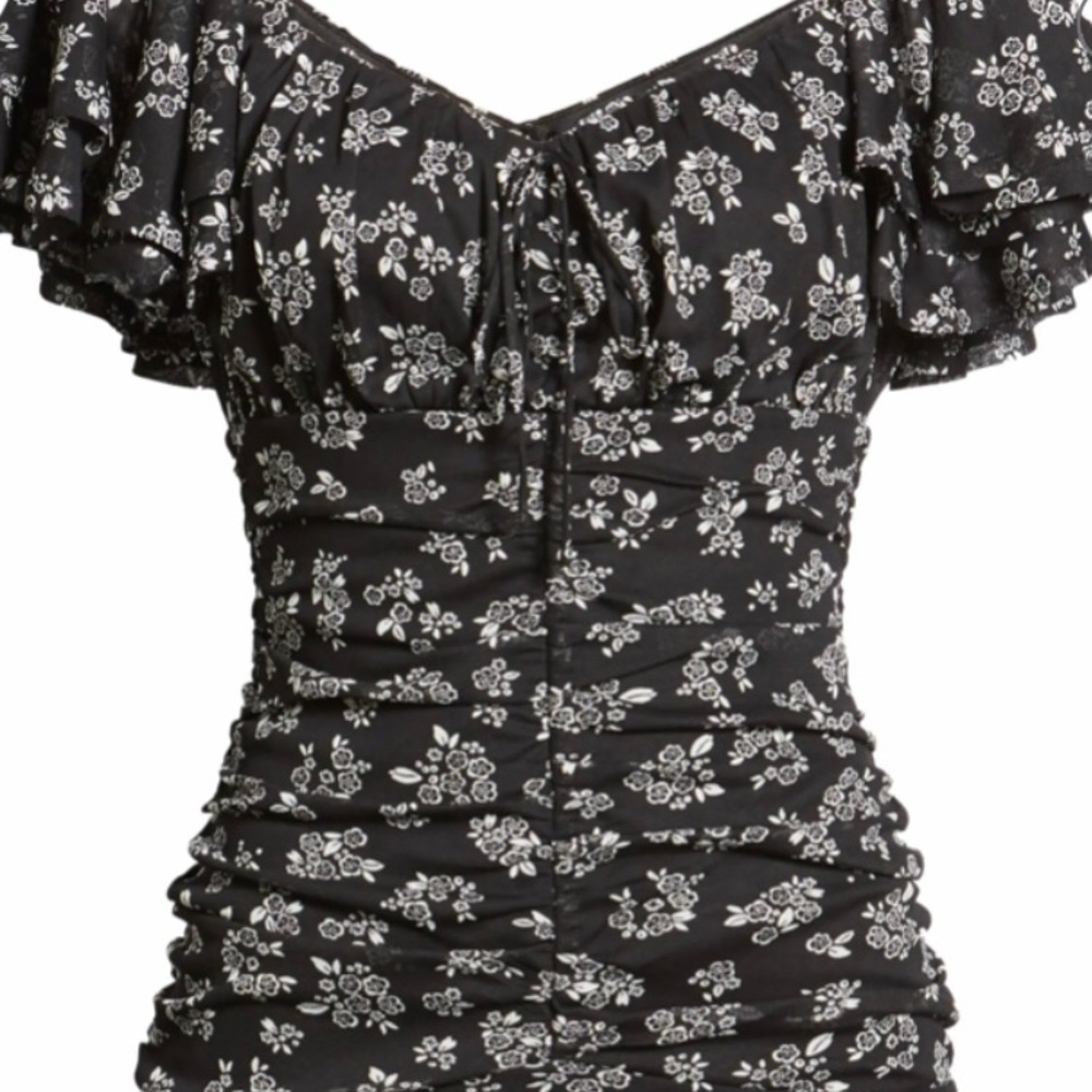 4SI3NNA Ruffle Gathered Minidress